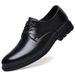Leather Shoes Men's Low-top Formal Dress Lace-up Round Head Wedding Man_vogvips.com