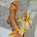 European American Gentle Style Light Pink Embossed Pointed Toe Stiletto Sandals With Cross Straps And Ankle Buckle,_vogvips.com