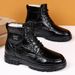 European Warm Series Men's Martin Autumn Winter Fleece Lined Warm Cotton Boots 2025 New High-top Middle-aged And Elderly Leather Shoes_vogvips.com