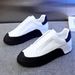 Genuine Leather White Men's Shoes Slip On Lazy Shoes Thick Sole Casual Versatile Sneakers Trend_vogvips.com