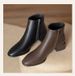 Martin Boots Autumn And Winter New 2025Style Fleece Chunky French Boots Versatile Mid-heel Solid Color Trendy Women's Shoes_vogvips.com