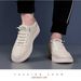 Breathable Men's Casual Sneakers - Lightweight Summer White Shoes For Men, Fashionable Slip-On Loafers With Rubber Sole_vogvips.com