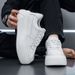 Cowhide Thick-Soled White Sneakers For Men 2025 Spring Summer New Breathable Casual Sports Trendy Versatile_vogvips.com