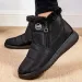 Womens snow lightweight zipper shoes plush warm medium high plus size Botas unprinted womens boots 241024_vogvips.com
