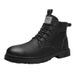 Waterproof Dirt-Resistant Soft Sole Martin Men Autumn 2024 New High-Top Men's British Casual Black Leather Shoes Work_vogvips.com