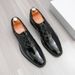 New Fashion Men's British Black Business Casual Loafer Shoes Daily Driving Office Leather Shoes One Foot Pedal Lazy Brown Banquet Dress Wedding Men's_vogvips.com