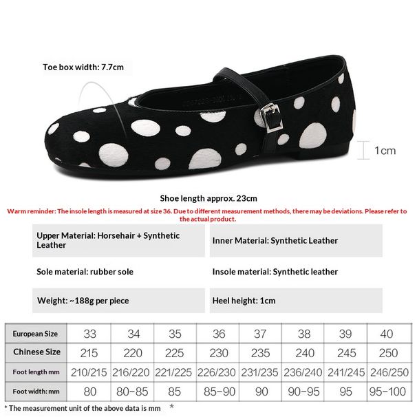 Cameido Women's Summer Mary Jane Flats With One - Strap And Polka Dots In Horsehair_vogvips.com