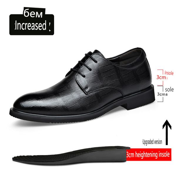 Men's Hollow Out Dress Shoes Wedding Leather Heightening Leather Shoes Business Casual Dress Men's Shoes Groom Wedding Shoes One Piece_vogvips.com