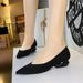 8302 French Retro Pointed Toe Suede Low Shallow Mouth Hollow Heel Pedicure Single Everyday Versatile Elegant Women's_vogvips.com