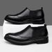 Euro Step Crocodile Pattern Leather For Men Business Brogue Carved Men's British Style Casual Slip-On Autumn Groom Wedding Shoes_vogvips.com