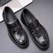 Euro Step Spring New Formal Breathable Non-Slip Genuine Leather Thick-Soled Loafers Men's Business Casual Shoes_vogvips.com