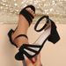 Cross-border Suede Large-size Mid-heel For Women, 2026 Summer Chunky Heel European And American Hollow-out Strap Sandals_vogvips.com