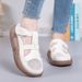 2026 Summer New Veratile White Shoe For Women, Hollow Non-Slip Velcro Caual Shoe, Breathable Meh Thick-Soled_vogvips.com