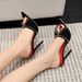 Women's Summer High Heel Sandals Sexy Pointed Toe Open Toe Studded Strappy Dress Slide Sandals_vogvips.com