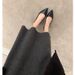 Sheepskin Version ~ French Style Genuine Leather Shallow Pointed Toe Chunky Heel Single Women Mary Jane Loafers Evening_vogvips.com