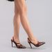 Women's Leopard Print Patchwork Stiletto Heels, Sexy Pointed Toe, Back Strap, Fashionable Ultra-high Heel Sandals For_vogvips.com
