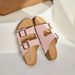 Genuine Leather For Women, Summer Outdoor Wear, 2026 New Model, Thick-soled, Flat Strap, Women's Beach Half-slippers_vogvips.com