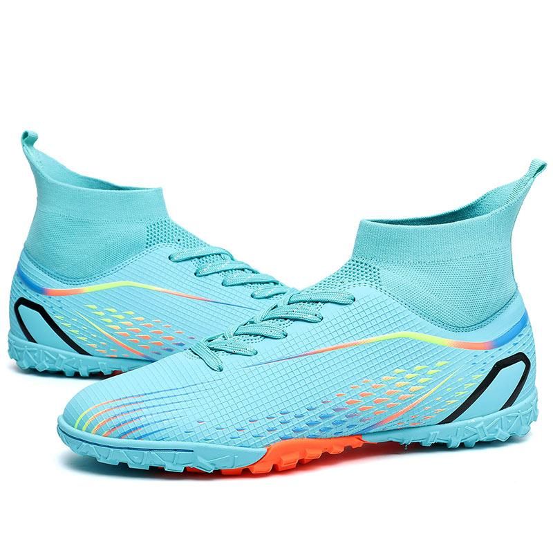 33-46 Men's High-top Sock Mouth Football Shoes TF Broken Nails Youth Sports Shoes Football Training Shoes Children Football Boots_vogvips.com