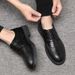 New 2025 Men's Spring Business Office Formal Leather Shoes Low-top Solid Black Fashion Oxford Pointed Office Dress Shoes For Men_vogvips.com
