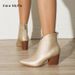 Autumn/Winter Women's Pointed Toe Chunky Heel Ankle Boots - Fashionable Bare Booties For Casual & Office Wear_vogvips.com