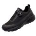 Summer Outdoor Hiking Trail Running Shoes for Men Breathable Sports Trendy Design with Rotary Button Black Thick Sole_vogvips.com