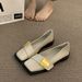 French Hepburn-style British Women's Leather With Square Toe, Vintage Versatile Platform Mary Jane Shoes, Stunning_vogvips.com