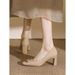 Mary Jane Metal Buckle Elegant Square Toe Chunky Heel High Heels Shallow Mouth Fashion Versatile Single Small_vogvips.com