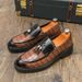 New Fashion Men's Brown Business Casual Loafer Shoes Daily Office Black Buckle Monk Men's Shoes One Foot Cover Banquet Dress Wedding Leather Shoes_vogvips.com