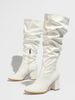 Women's Shoes Autumn/Winter High Heeled Equestrian Boots, Natural Wrinkle, Versatile Round Toe Chunky Heel High Boots For Women_vogvips.com