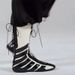 Women Boxing Boots Fashionable 2025 Autumn Winter New Cool Boxing Boots Ding Version Lace-Up Patchwork Striped Top Layer Cowhide Pure_vogvips.com