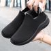 Women's Shoes Soft-soled Casual Shoes Fly-woven Breathable Mesh Shoes One-pedal Single Shoes Lightweight Mother Shoes_vogvips.com