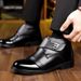 Men's Winter Thermal Boots With Velcro Closure – PU Leather High-Top Snow Shoes, Warm Fleece Lined Casual Boots For Cold Weather_vogvips.com