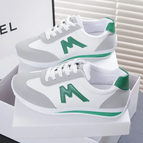 Women Designer Round Head Deep Mouth Light Versatile Breathable Cross Lace Casual Sneakers Zapatos De Mujer_vogvips.com