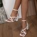 81432-66 Sexy Open-Toe Shoes Square-Toe Chunky Heel High-Heeled Comfortable European And American Cross-Border Women's_vogvips.com
