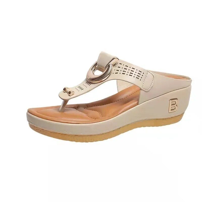 Summer Women New Open Toe Beach Shoes Flip Flops Wedges Comfortable Slippers Cute Sandals Plu Size 35~43 Chaussure Femme_vogvips.com