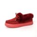 Women's Winter Flats With Bow Detail - Cozy Faux Fur Lined Slip-On Shoes For Casual Comfort, Sizes 36-43 Large Size Fur Shoes Women's Shoes_vogvips.com