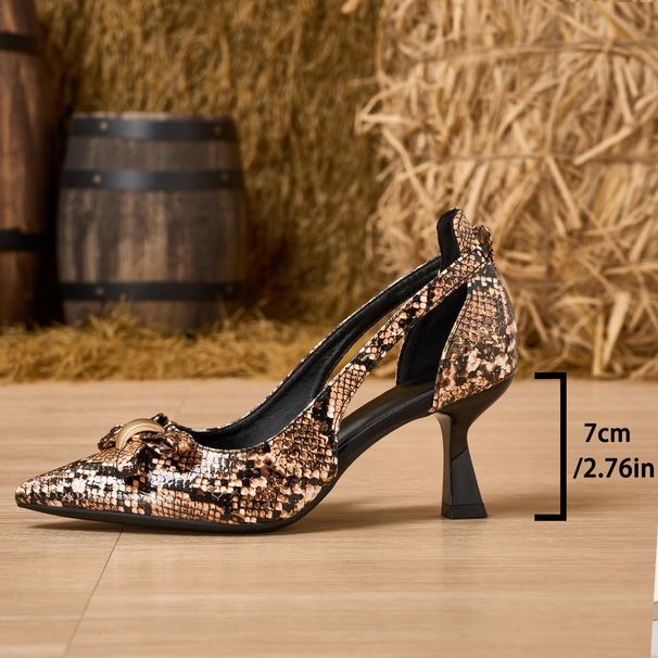 Women's Genuine Leather Sandals A Shallow Cut, Extremely Stylish And Suitable Pairing With Skirts, Elegant High-heeled_vogvips.com