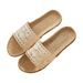 Women's Lace Hollow-Out Linen Home Slippers, Indoor Non-Slip_vogvips.com