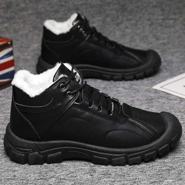 European Warm Series Martin Boots Winter Cotton Work New Waterproof Versatile Men's Casual Student Trendy Shoes_vogvips.com