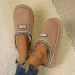 Womens Embroidered Trim Platform Mule Summer Comfort Slippers Warm Fleece Lined Indoor Outdoor Footwear_vogvips.com