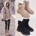 Women's High-Top Winter Snow Boots With Side Zipper & Faux Fur Lining, Warm Slip-Resistant Casual Boots For Cold Weather Short Boots_vogvips.com