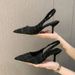 French-style Elegant High-heeled Closed-toe Sandals For Women, 2024 New Summer Model, Stiletto Pointed Toe Slip-on_vogvips.com