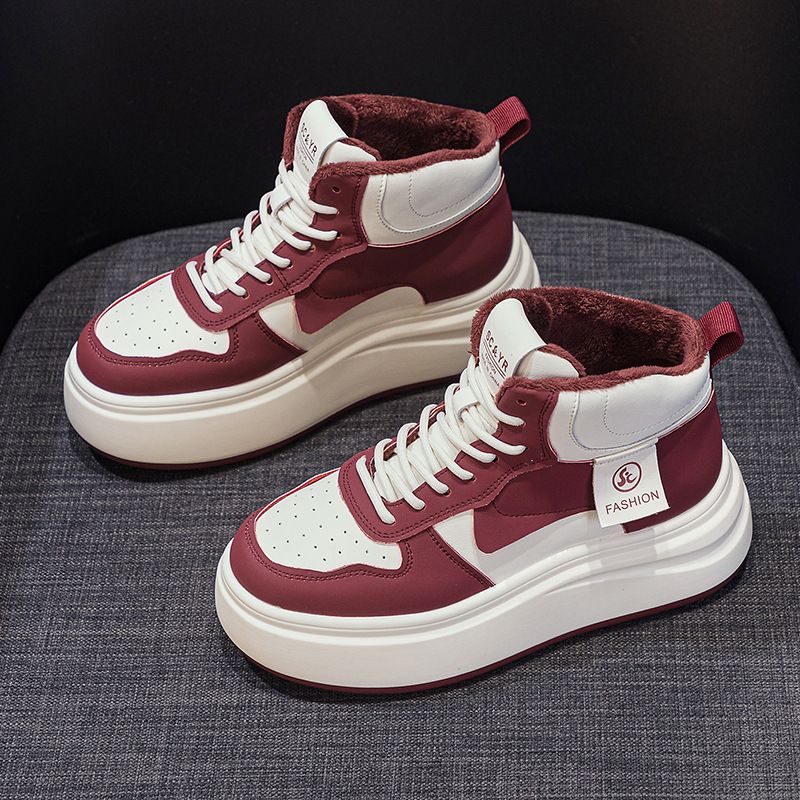 thick-soled Little White Shoes Women's Heightening Little White Shoes Casual Classic Female Student Board Shoes_vogvips.com