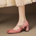 Frch-style Mary Jane Shallow High-heeled Wom, New Spring And Autumn Vintage Chunky Heel Elegant Single Shoes For_vogvips.com