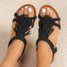 Cross Border Foreign Trade New Style Bohemian Women's Shoes Beaded Mid Heel Open Toe Wedge Heeled Flat Soled Summer Casual Tassel Sandals_vogvips.com