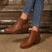 Retro Women's Ankle Boots With Side Zipper Mid Heel Chunky Chelsea Boots Plus Size Autumn New Style_vogvips.com
