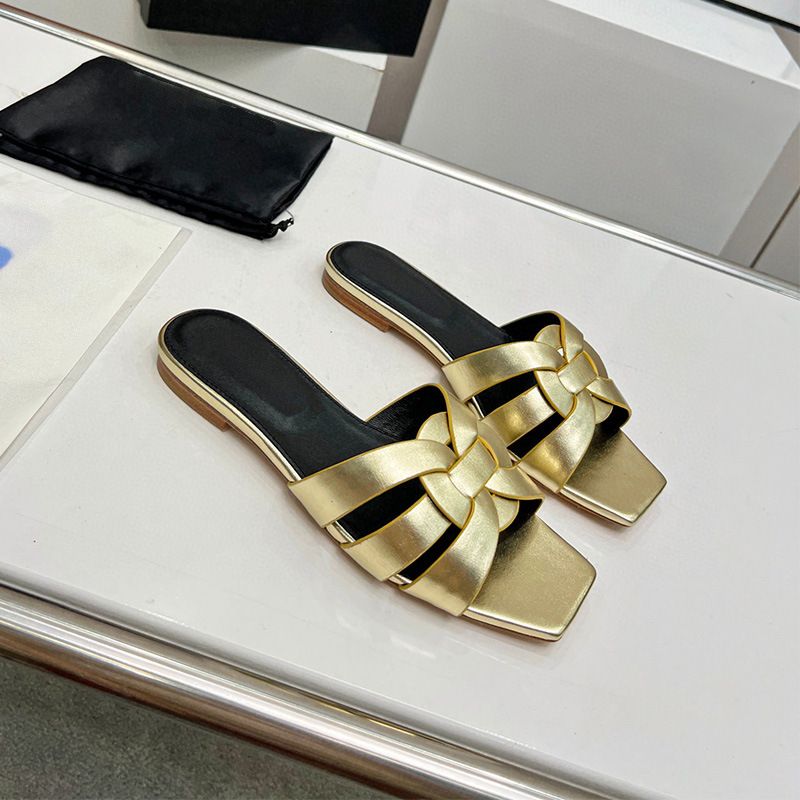 In Stock 2025 Large Size Women's Shoes, Flat-Heeled Summer New Woven Sandals, Flat Slip-On Sandals For Women_vogvips.com