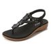 2025 Summer New Rhinestone Beaded Soft Comfortable Vacation Beach Wedge Sandals For Women_vogvips.com