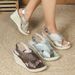 Women's Rope Woven Wedge Platform High Heeled Sandals Open Toe Buckle Design_vogvips.com