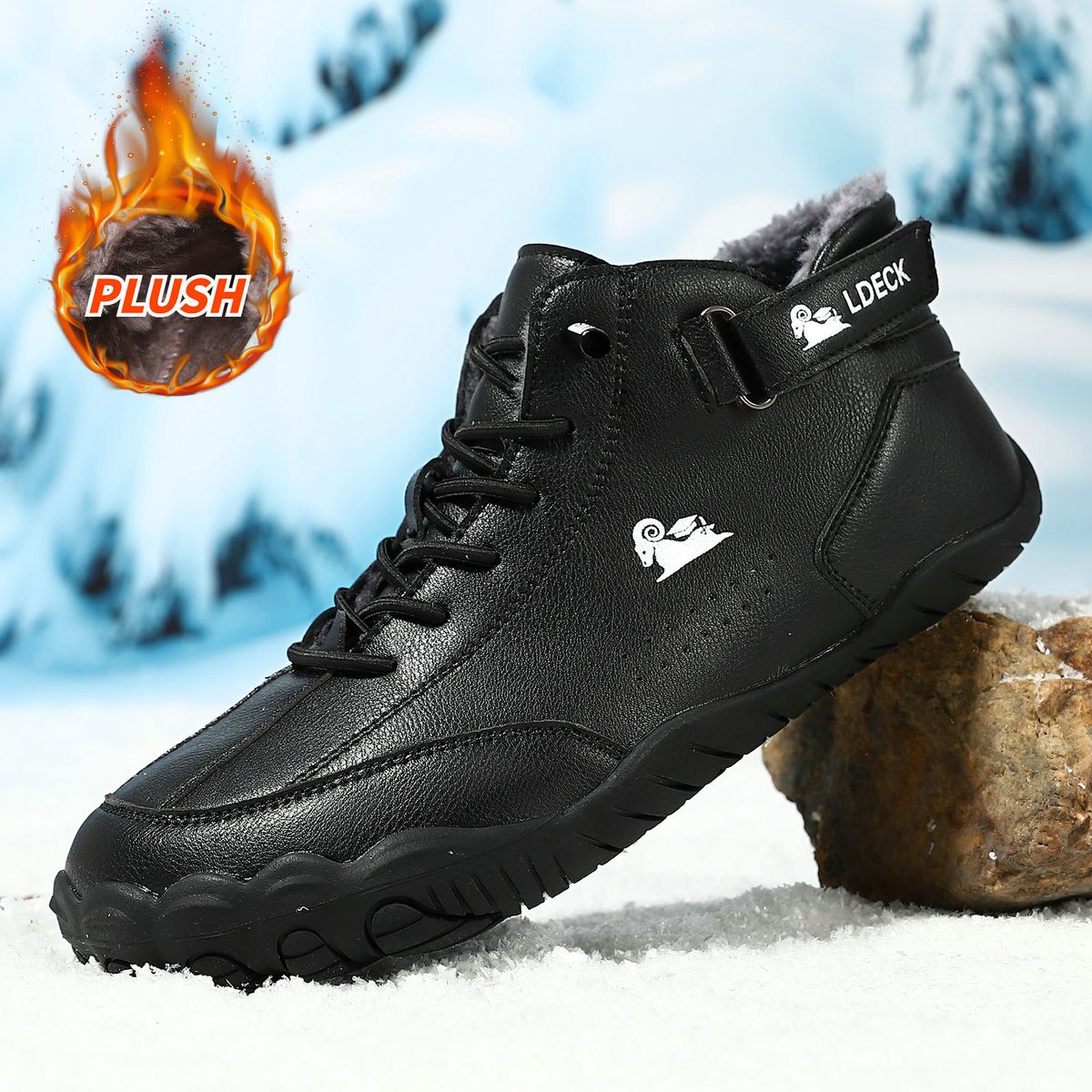 Warm Men's Casual Shoes Short Boots Outdoor Casual Men's And Women's Boots Fleece Large Size Men's Shoes Martin Boots_vogvips.com